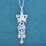 Little Lion Pendant Necklace with Zircon Tassel