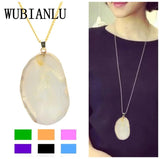 Bohemia Natural Agat Neck Chokers Long Necklace Women Costume Jewelry