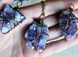 Raw Amethyst Necklace Purple Gemstone Boho Jewelry