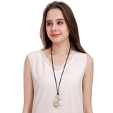 Long Pearl Necklace for Women Gothic Style Chain Pendant