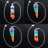 7 Chakra Layered Crystal Stone Pendants for Jewelry Making