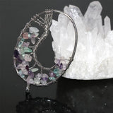 Fluorite Oval Pendant 36*55mm Silver-color Delicate Jewelry