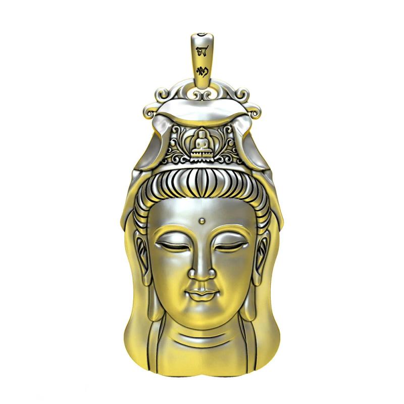 XS Buddha Head Avalokitesvara Pendant Necklace