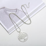 Lucky Tree Necklace Tree of Life Pendant Round Plate Necklace