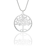 Lucky Tree Necklace Tree of Life Pendant Round Plate Necklace