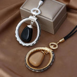 Vintage Long Chains Necklace for Women Suspension Geometric Pendants Jewelry