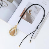 Vintage Long Chains Necklace for Women Suspension Geometric Pendants Jewelry
