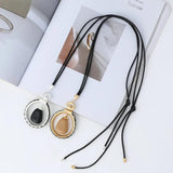 Vintage Long Chains Necklace for Women Suspension Geometric Pendants Jewelry
