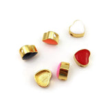 5pcs Multicolor Heart Shape Loose Beads Brass Color DIY Bracelet Supplies