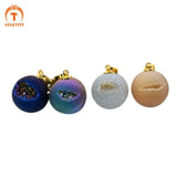 Agates Druzy Pendant Rainbow Geode Drusy Bead Charm for Necklace Making