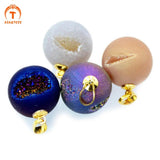 Agates Druzy Pendant Rainbow Geode Drusy Bead Charm for Necklace Making