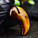 Yellow Tiger Eye Pendant Crystal Necklace Amulet Jewelry