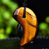 Yellow Tiger Eye Pendant Crystal Necklace Amulet Jewelry
