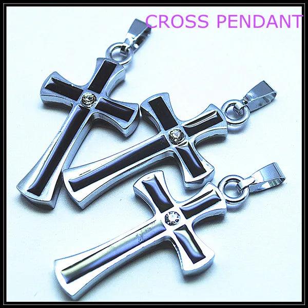 2 Pcs Metal Cross Shape Pendants Christian Jewelry 25x40mm