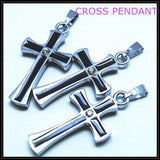 2 Pcs Metal Cross Shape Pendants Christian Jewelry 25x40mm