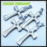2 Pcs Metal Cross Shape Pendants Christian Jewelry 25x40mm