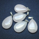 12pcs Rose Quartz Stone Pendant for Earring Making 16x24mm
