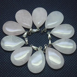 12pcs Rose Quartz Stone Pendant for Earring Making 16x24mm