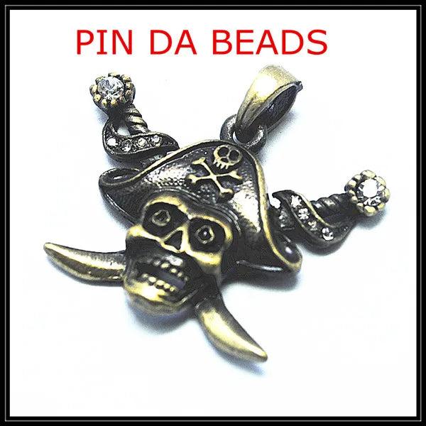 2 Men's Pirates Metal Pendants 30x28mm Jewelry Pendants
