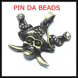 2 Men's Pirates Metal Pendants 30x28mm Jewelry Pendants