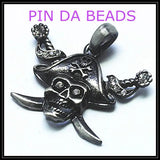 2 Men's Pirates Metal Pendants 30x28mm Jewelry Pendants