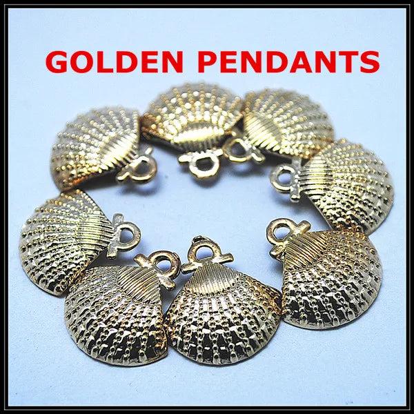 15pcs Golden Scallop Shell Charms Metal Pendants 18x17mm for Necklaces Bracelets