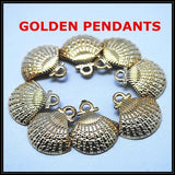 15pcs Golden Scallop Shell Charms Metal Pendants 18x17mm for Necklaces Bracelets