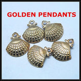 15pcs Golden Scallop Shell Charms Metal Pendants 18x17mm for Necklaces Bracelets