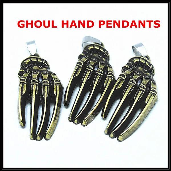 2PCS Men's Pendants Ghoul Hand Metal Size 20x43mm