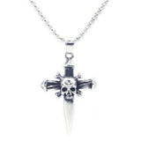 Sword Skull Pendant 316L Stainless Steel Mens Pendant