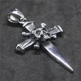 Sword Skull Pendant 316L Stainless Steel Mens Pendant