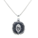 Oval Buddha Pendant Stainless Steel Faith Necklace