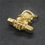 Stainless Steel Dumbbell Pendant Necklace for Men