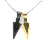 Golden Cone Pendant Man Necklace Stainless Steel