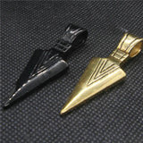 Golden Cone Pendant Man Necklace Stainless Steel