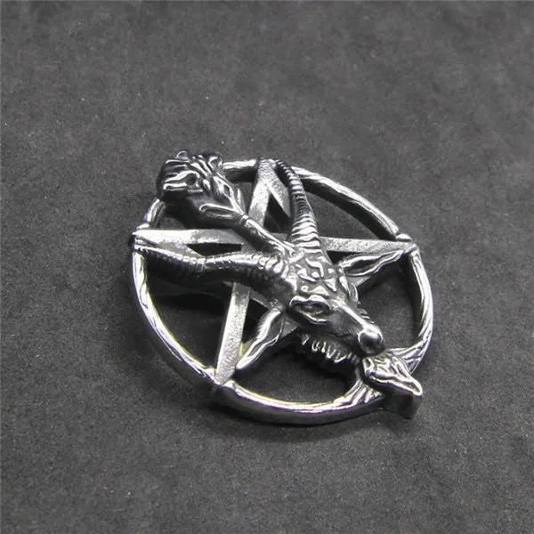Star Leader Goat Pendant Stainless Steel Man Necklace