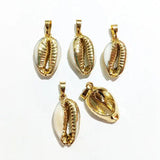 Cowrie Shell Pendant Bead Plated Beach Shell Pendants Gemstone Jewelry