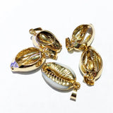 Cowrie Shell Pendant Bead Plated Beach Shell Pendants Gemstone Jewelry