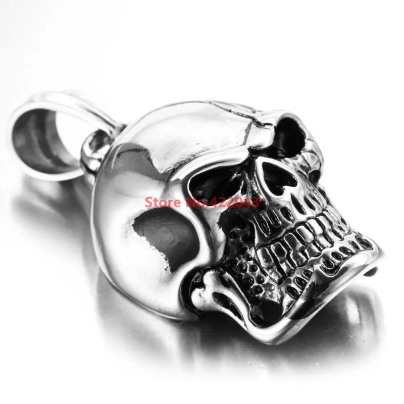 Skull Necklace Stainless Steel Pendant Chain For Men Women Kids
