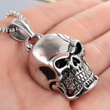 Skull Necklace Stainless Steel Pendant Chain For Men Women Kids
