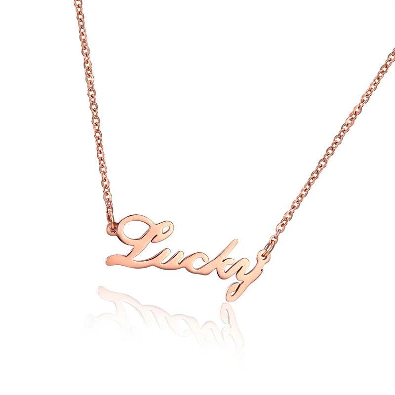Charm Rose Lucky Pendant Necklace Stainless Steel Collar Jewelry Gift