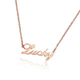 Charm Rose Lucky Pendant Necklace Stainless Steel Collar Jewelry Gift