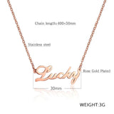 Charm Rose Lucky Pendant Necklace Stainless Steel Collar Jewelry Gift