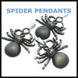 2 PCS Men's Spider Metal Pendants Necklace Charm 33x35mm