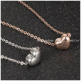 Charming Heart Pendant Necklace, Silver&Rose Tone Chain
