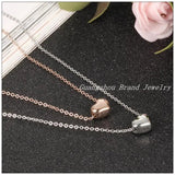 Charming Heart Pendant Necklace, Silver&Rose Tone Chain