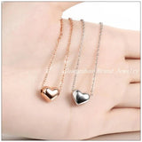 Charming Heart Pendant Necklace, Silver&Rose Tone Chain