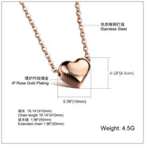 Charming Heart Pendant Necklace, Silver&Rose Tone Chain