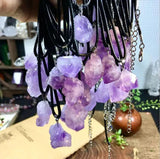 Amethyst Stone Natural Stone Necklace Pendant Locket Chain Jewelry
