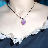 Amethyst Stone Natural Stone Necklace Pendant Locket Chain Jewelry